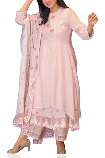 Lilac floral kurta set