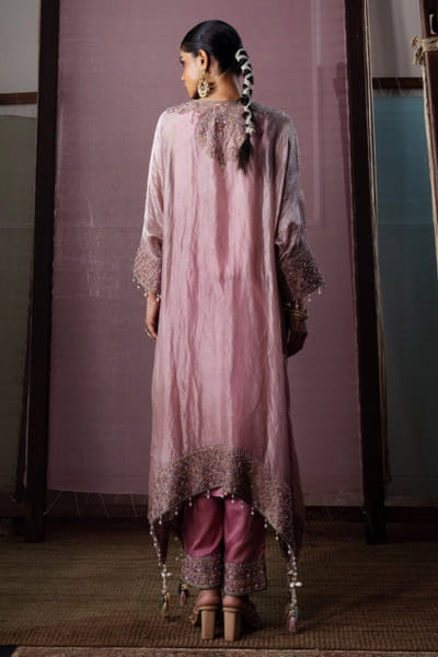 Nabo Light lilac marodi embroidered kaftan set NABOJUL26D149299