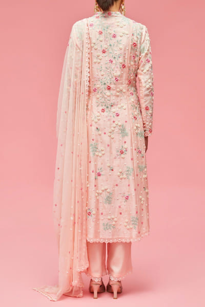 Nachiket Barve Peach kalidar kurta set NAB22FMAR09