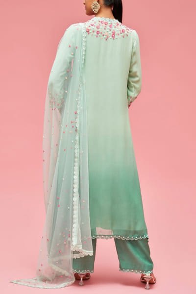 Nachiket Barve Mint and jade shaded kurta set NAB22FMAR19