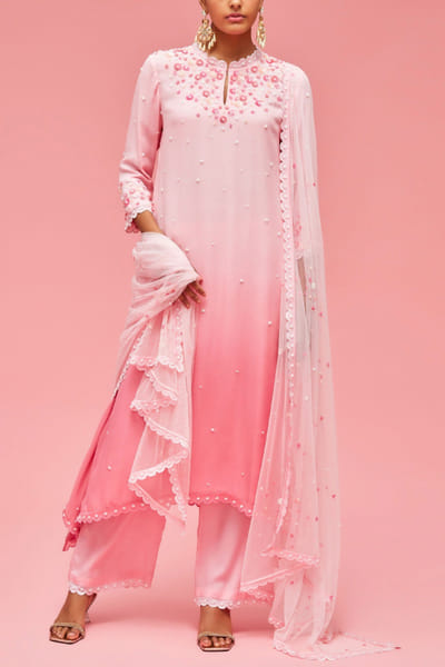 Nachiket Barve Pink shaded kurta set NAB22FMAR20