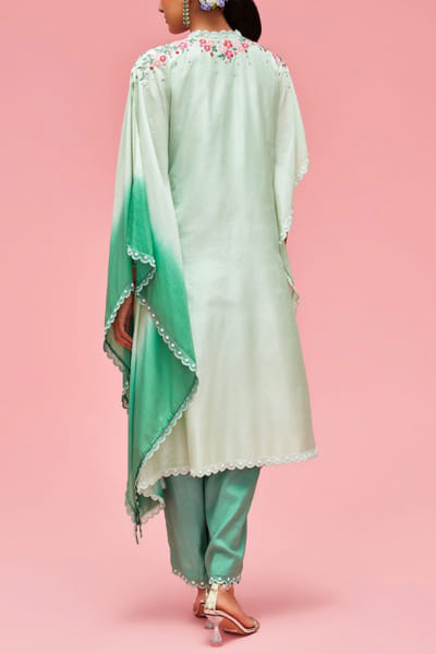 Nachiket Barve Mint and jade kaftan set NABAPR2203