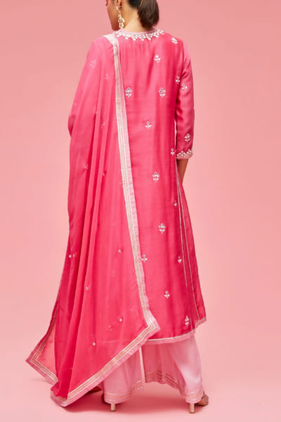 Nachiket Barve Fuchsia pink kurta set NABAPR2218