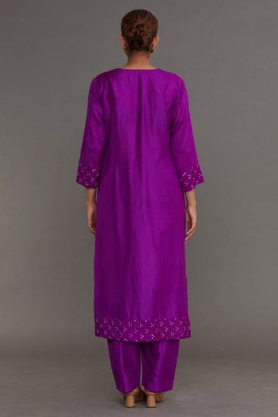 Naina Jain Purple bandhani gota embroidered kurta set NAIMAY26D145193