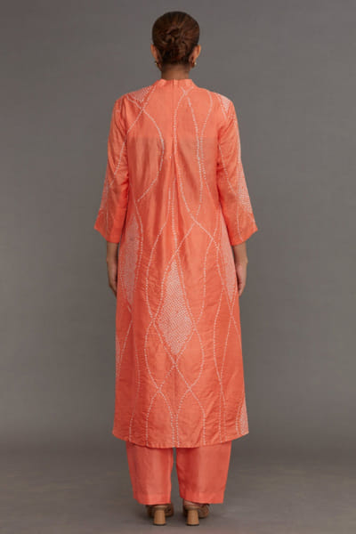 Naina Jain Orange bandhani silk kurta set NAINJUN26D148492