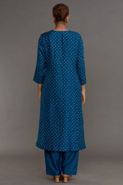 Naina Jain Blue bandhani-silk kurta set NAINJUN26D148495