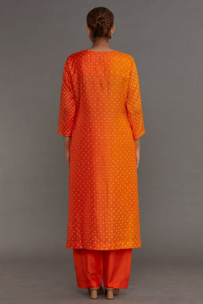 Naina Jain Orange bandhani kurta set NAINJUN26D148496