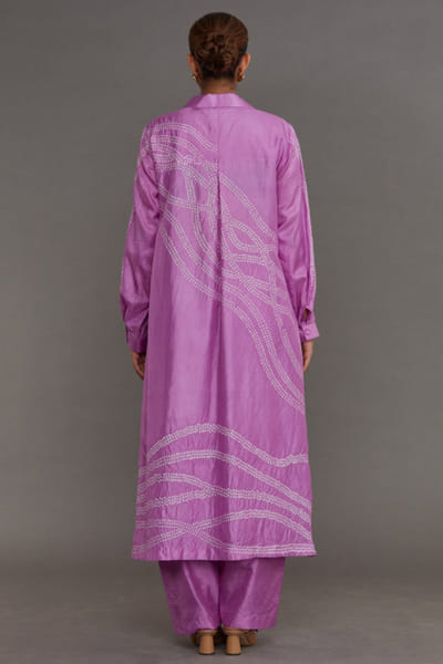 Naina Jain Purple bandhani silk kurta set NAINMAY26D145192