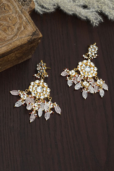 Kundan and stone embellished earrings