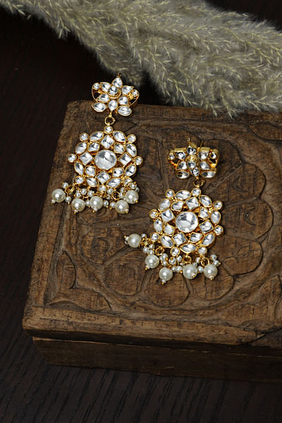 Kundan embellished earrings