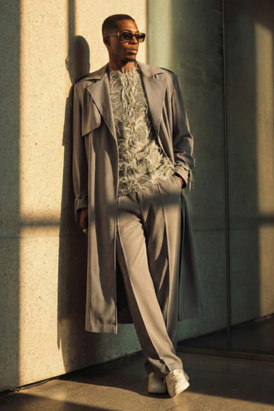 Nikita Mhaisalkar Jade oyster trench jacket set NIKIMAY26D144123