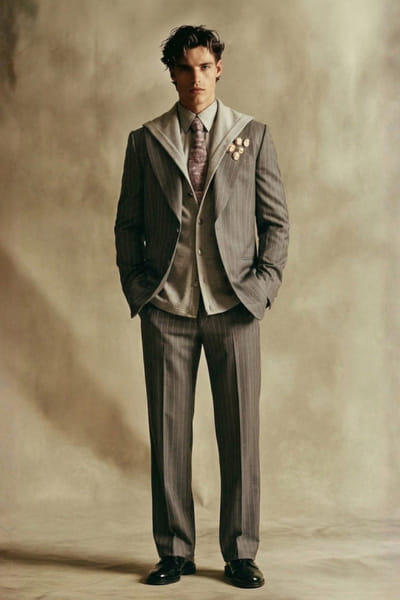 Nikita Mhaisalkar Smoke grey blazer and pant set NIKIMAY26D144136