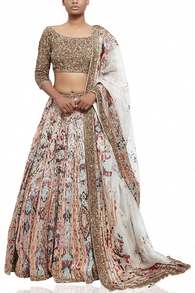 Pastel embellished lehenga set