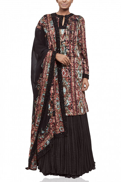 Black vintage kurta set