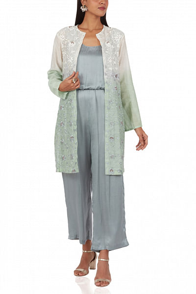 Jumpsuit with embroidered jacket