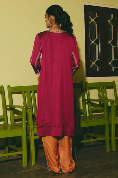Rashika Mittal Magenta floral embroidered kurta set RASHJUN26D146586