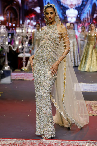 Itrh Nude jadau embellished gown ITRHMAY26D144220