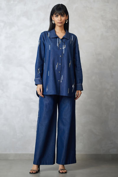 Dark blue denim co-ord set