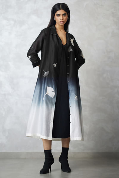 Black and white denim jacket dress