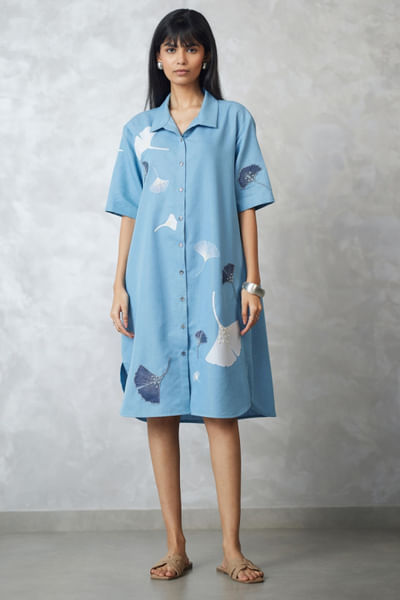 Light blue denim dress