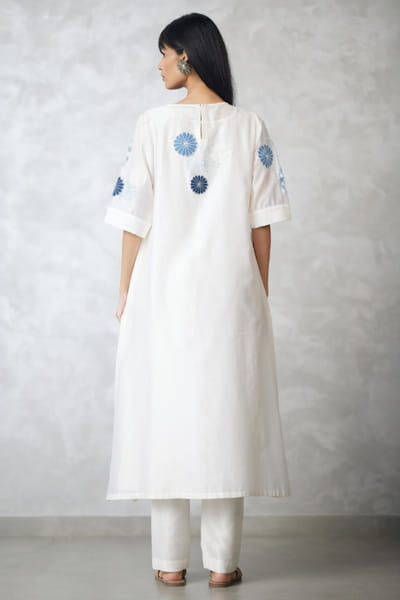 Nachiket Barve Ivory appliqué kurta set NACSEP25D133520