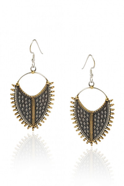 Silver gold plated drop earrings
