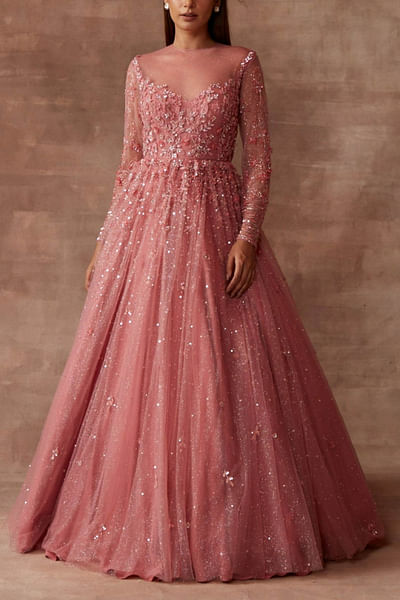 Pink embroidered gown