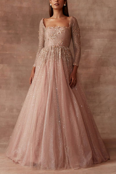 Nude rose pink gown