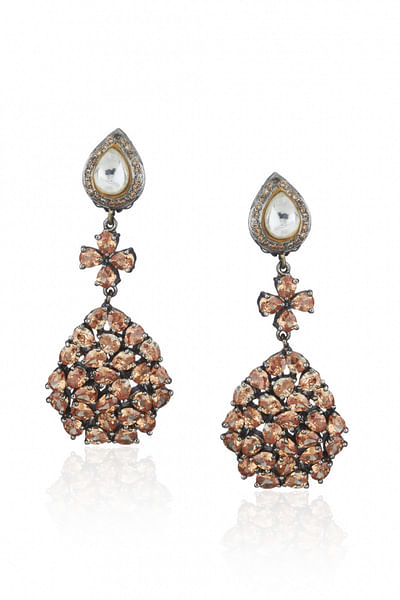 Gold zircon earrings