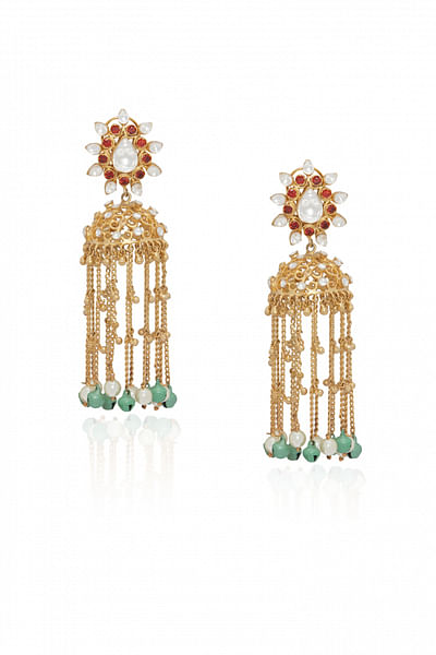 Floral tassel earrings
