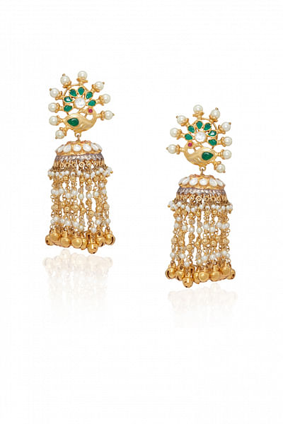 Floral tassel earrings