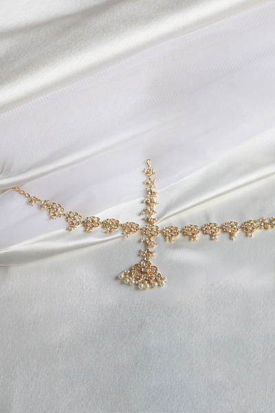 Kundan polki floral matha patti