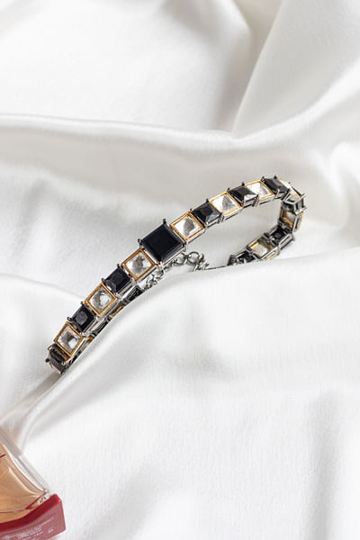Black zircon embellished bracelet