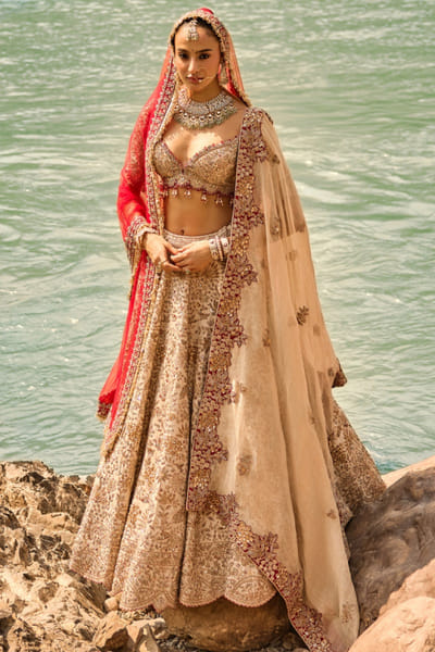 Nitika Gujral Imperial gold floral zardozi lehenga set NITIAUG26D152412