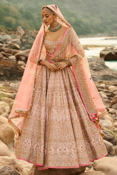 Nitika Gujral Blush pink embroidered lehenga set NITIAUG26D152406