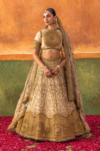 Nidhi Halani Gold marodi embroidered lehenga set NIDHJUL26D149421