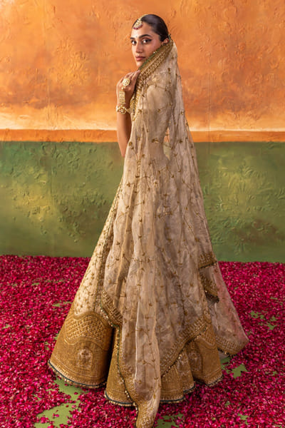Nidhi Halani Gold marodi embroidered lehenga set NIDHJUL26D149421