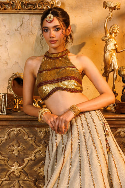 Nidhi Halani Beige mandala embroidered lehenga set NIDHJUL26D149428