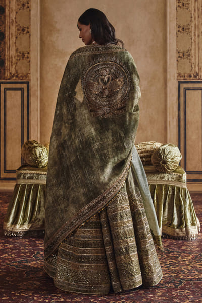 Nidhi Halani Olive hand embroidered lehenga set NIDHAUG26D152995