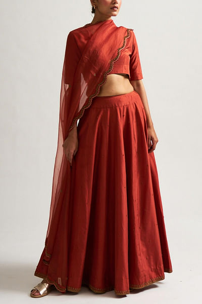 Rust lehenga set