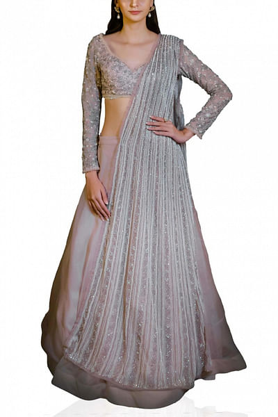 Peach lehenga set