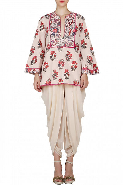 Lilly printed top with dhoti pants