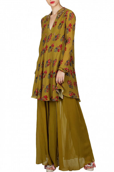 Lilly embroidered tunic with georgette sharara