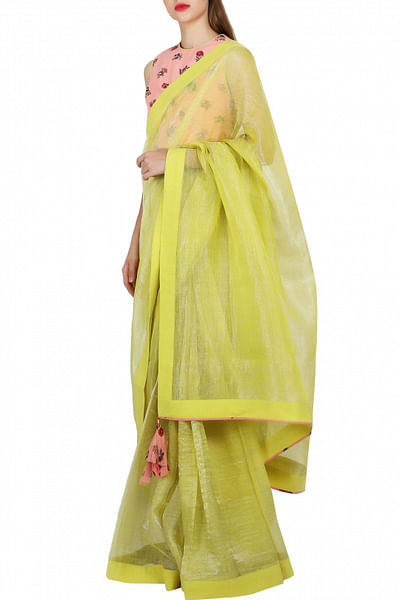 Lilly Kota doria sari with printed blouse