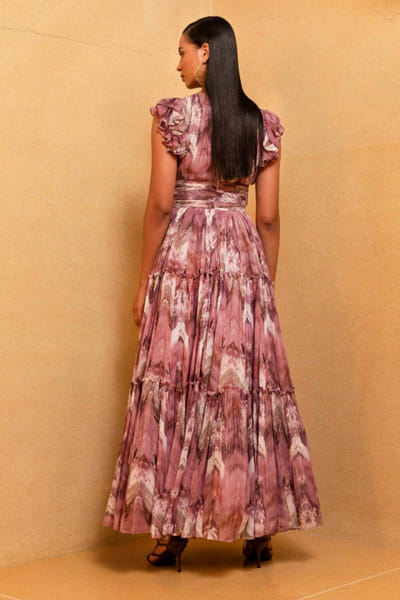 Nikita Mhaisalkar Lilac printed maxi dress NIMCATRS2228