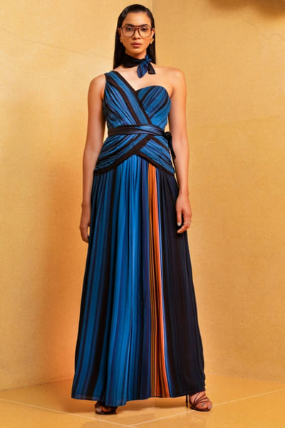 Printed one shoulder dress