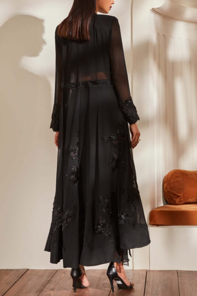 Nikita Mhaisalkar Black skirt and jacket set NIMFEB04