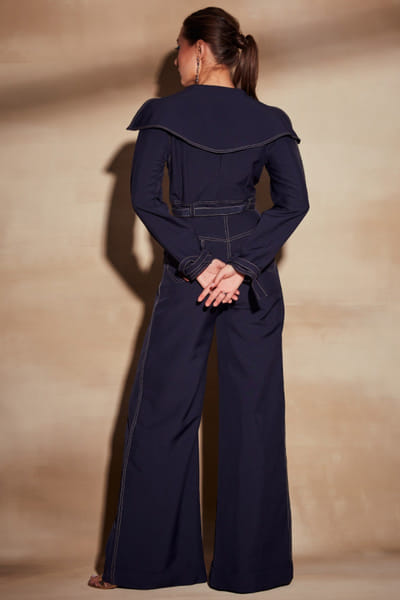 Nikita Mhaisalkar Midnight blue pantsuit NIMMARLFW10