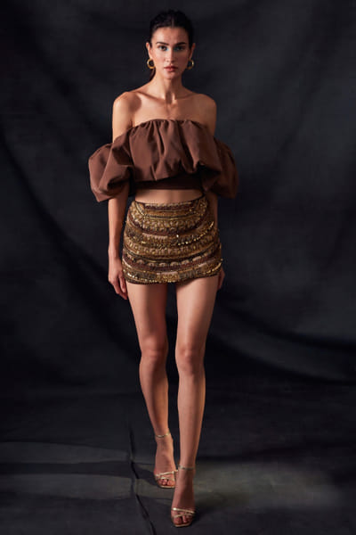 Off shoulder top and skirt