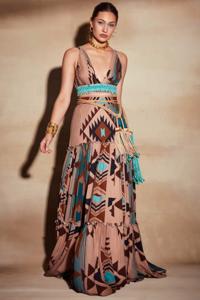 Printed top and skirt